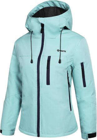Жіноча лижна куртка GEMYSE з інтегрованими захисними ременями, тепла зимова куртка, водонепроникна, вітронепроникна та дихаюча, для активного відпочинку на природі (Morgenvioett, S, Wasserblau)