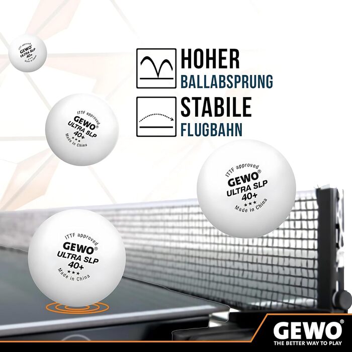 GEWO Ракетка для настільного тенісу CS Energy Control, професійна, ITTF, контроль, висока обертальність, готова, опукла ручка, губка 1,8 мм