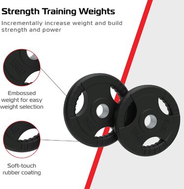 Олімпійські диски Body Revolution з гумованого чавуну Tri-Grip, 1,25–25 кг
