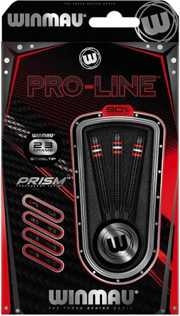 Дротики WINMAU Pro-Line Profi з вольфраму для дартсу, сталевий наконечник, комплект із перами та хвостовиками