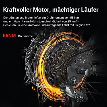 Електровелосипед Eleglide M2 27,5/29 дюймів для чоловіків і жінок, гідравлічні дискові гальма, акумулятор 36В 15Аг, запас ходу до 125 км, офроуд електричний гірський велосипед, 24 передачі, з додатком