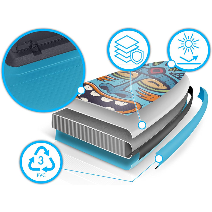 Надувний SUP-борд Soke Aquasurf 275x76x12 см - комплект з насосом, веслом, стропом та рюкзаком. Максимальне навантаження 85 кг