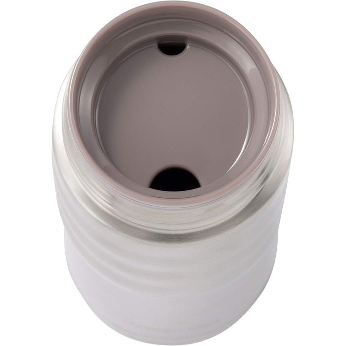 Kyocera TWIST TOP - ізольована пляшка для напоїв з керамічним покриттям, без шкідливих речовин, герметична, легка, стильна, перламутрово-біла, 500 мл