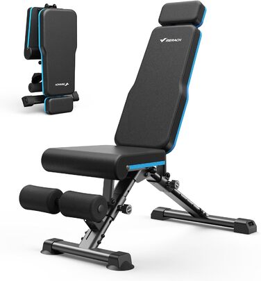 Регульована лава для тренажерів MERACH, 450 кг, швидке складання, підтримка голови, для дому, тренажерний зал, лава для жиму