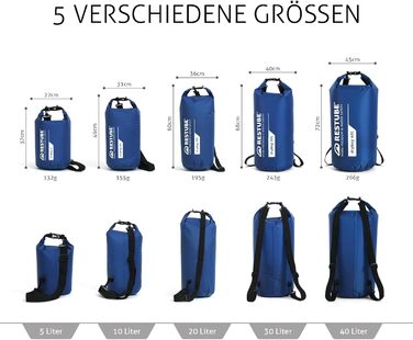 Restube Drybag 30L: Водонепроникний мішок для спорядження | Преміум-якість, для подорожей, активного відпочинку та водних видів спорту | 100% водонепроникний, міцний, блакитний