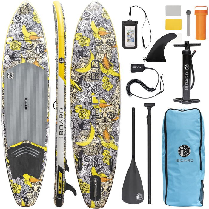 Надувна SUP-дошка iBOARD 11×32×6 дюймів з комплектом аксесуарів