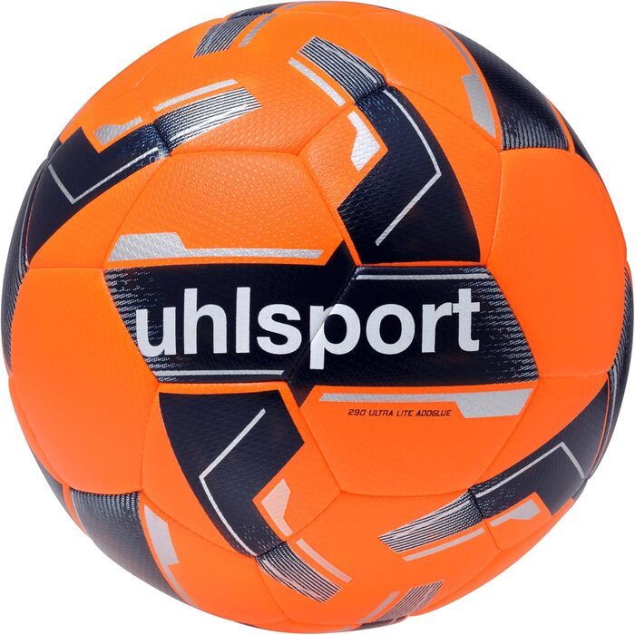 М'яч для футболу Uhlsport 290 Ultra Lite Addglue Junior - для дітей до 10 років, оранжевий/темно-синій/сріблястий