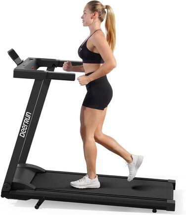 Біговий тренажер DeerRun Raceable з підтримкою High-Tech пристроїв, складний, до 158 кг, з APP-керуванням, 2573W, для дому, з курсами та мульти-режим, чорний