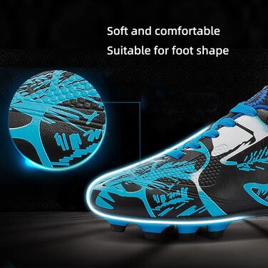 Дитячі футбольні бутси Low Top для хлопчиків. Професійні футбольні бутси, тренувальні бутси з шипами. Дитяче спортивне взуття, розмір 34 EU, блакитні.