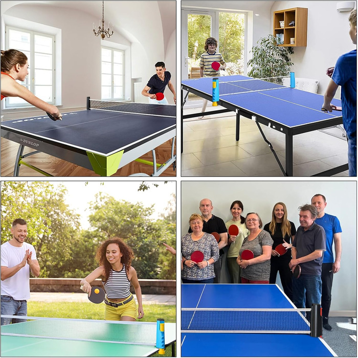 Мережа для настільного тенісу Flintronic, висувна, портативна, 170 см (синьо-жовта)