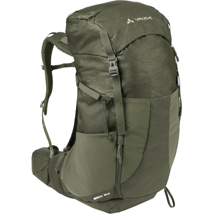 Туристичний рюкзак VAUDE Brenta 36+6 л, водонепроникний, з дощовиком, для жінок і чоловіків, зручний трекінговий рюкзак з практичними відділеннями, колір хакі