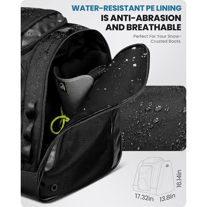 Чохол для черевиків OutdoorMaster: для сноуборду та лиж, 55 л, чорний