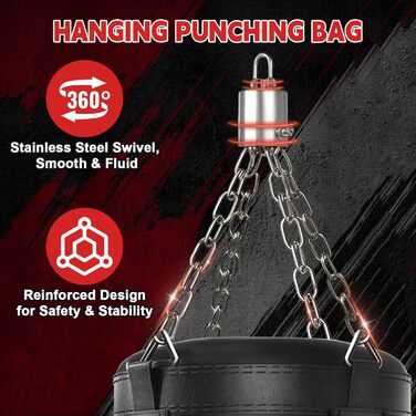 Боксерський мішок Qoosea для дорослих, 4 фути, 17oz, з рукавичками та підвісом, для кікбоксингу, карате, MMA, тренувань