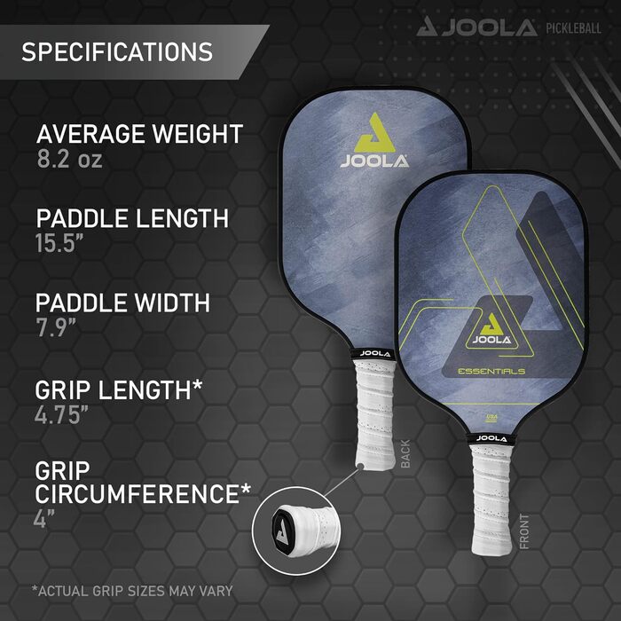 JOOLA ракетка для піклболу Essentials з фібергласу, полімерний сердечник, USAPA сертифікат, для початківців і аматорів, універсальний розмір, синя