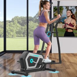 Еліптичний тренажер Crosstrainer 3-в-1 з LCD-монітором та Bluetooth, 16 рівнів опору, 6 кг маховик, до 130 кг, чорний