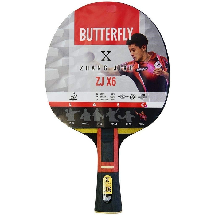 Професійна ракетка для настільного тенісу Butterfly Zhang Jike ZJX 6, ITTF сертифікат, для топспіну та атакуючого стилю гри