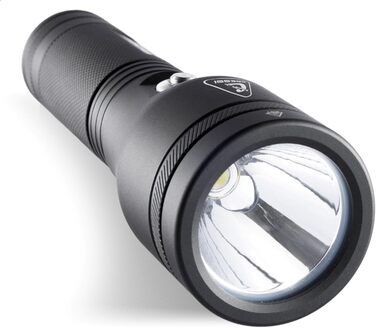 Ліхтар Cressi Astra Black - потужний LED-ліхтар для підводного плавання, риболовлі та досліджень, 2100 люмен, водонепроникний IPX8, 100м, унісекс, чорний