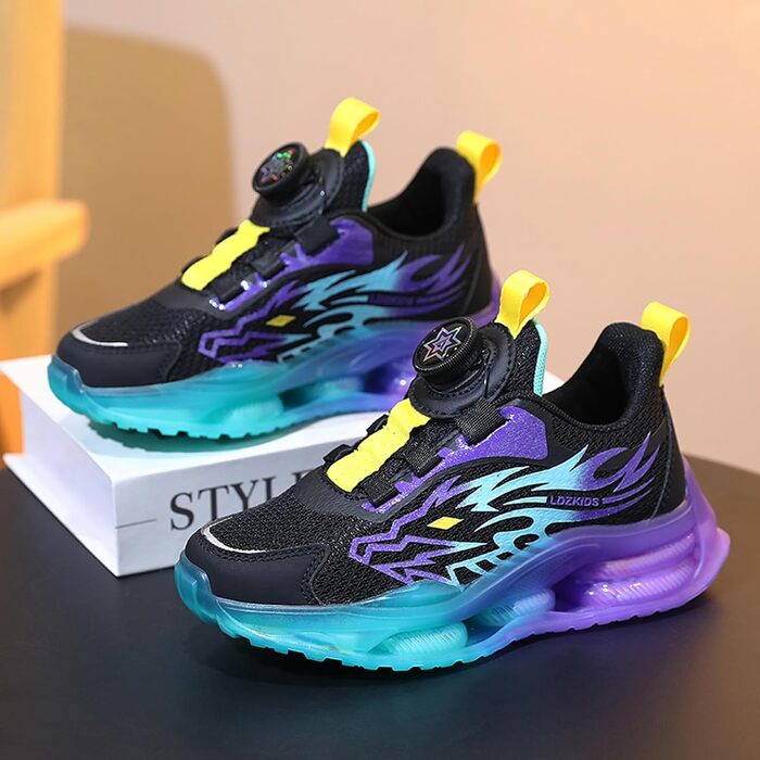 Дитячі кросівки Kindi: спортивні, повсякденні, для бігу, розмір EU 28-39, чорно-фіолетові