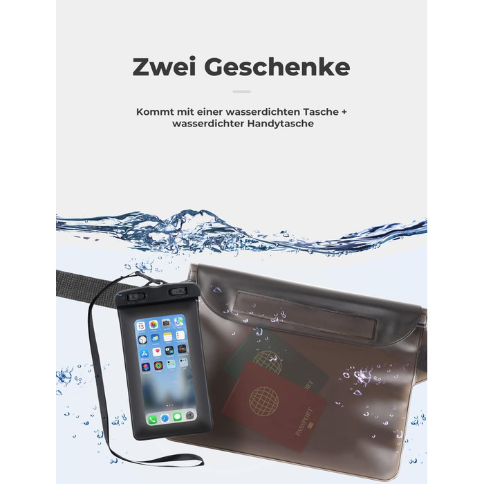 Водонепроникний мішок Glymnis Dry Bag 10L/20L: Сумка для водного спорту, пляжу, кемпінгу (Блакитний)