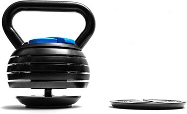 BRAINGAIN Smart Kettlebell регульована 3-18 кг, 7-в-1 | 7 рівнів ваги (3, 5.5, 8, 11, 13.5, 16, 18 кг) | Для домашніх тренувань, компактний дизайн