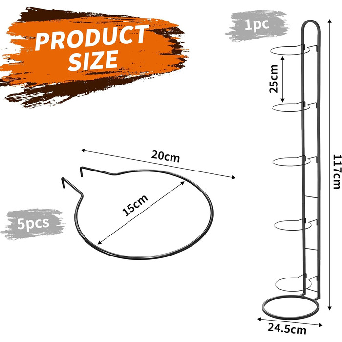 Стійка для м'ячів 5-ти ярусна: волейбол, футбол, баскетбол - металева стійка для зберігання м'ячів у спортзалі, гаражі