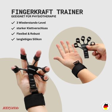 Набір для тренування рук HEPJAVA 6-в-1: тренажер пальців, хвату, передпліччя, гіроскопічна кулька, кільце для хвату, розтягувач пальців. Ідеально для силових тренувань та реабілітації