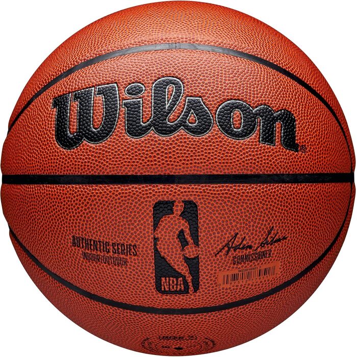 Баскетбольний м'яч Wilson NBA Authentic Series для залу та вулиці, розмір 7, помаранчевий, універсальний