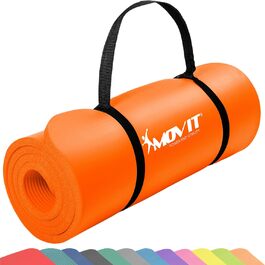Гімнастичний килимок MOVIT, без фталатів, гіпоалергенний, для дому та подорожей, помаранчевий, 183x60x1,0 см