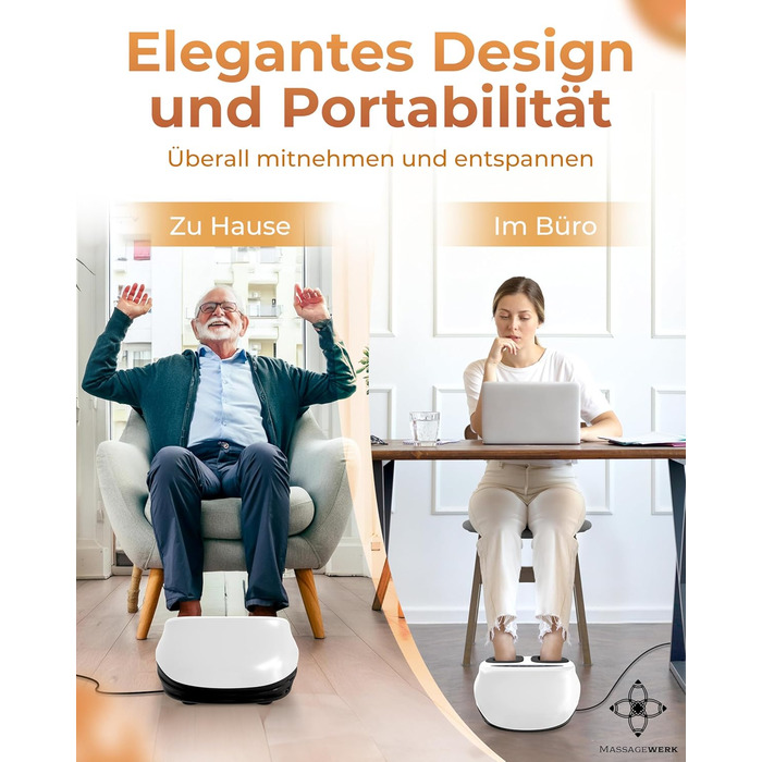 Електричний масажер для ніг преміум-класу | EMS масажер для ніг з функцією Shiatsu, вібрації та підігрівом. Покращує кровообіг, знімає біль при п'яткової шпори та нейропатії. Підходить для розміру ноги до 45. Білий колір