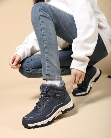 Жіночі зимові черевики: теплі трекінгові черевики для снігу, розмір 36-41 (синій, 38 EU)