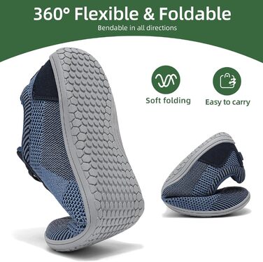 Легкі дихаючі кросівки Barfußschuhe для жінок та чоловіків | Широка передня частина, підошва 4 мм, антиковзаючі | Для спорту, відпочинку, повсякденного носіння (39 EU, Синій)