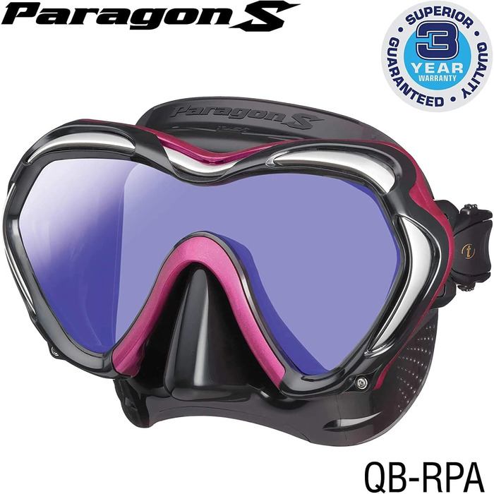 Професійна маска для дайвінгу TUSA Paragon S з UV-фільтром, чорна