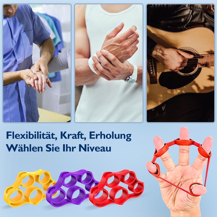 FitBeast Тренажер для рук Griffkrafttrainer, Набір 9 шт., Тренажер м'язів рук, Розвантаження та відновлення (Червоний)