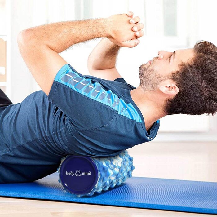 Масажний ролик для фасцій Body & Mind 33x14,5 см – для фітнесу, спорту, терапії, спини, ніг, шиї та всіх м'язових груп