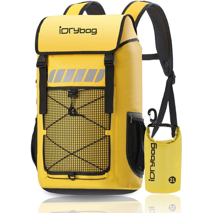 Водонепроникний рюкзак IDRYBAG для чоловіків 45L, 25L, для каякінгу та піших прогулянок, жовтий