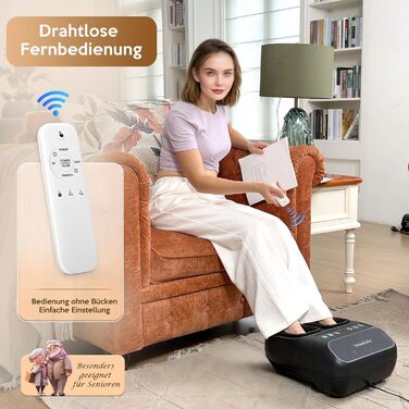 Масажер для ніг Shiatsu з підігрівом для планарної фасції та невропатії, портативний, до 43 розміру, ідеальний подарунок для батьків