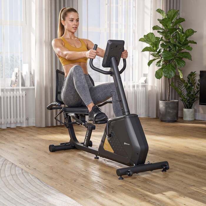 Горизонтальний велотренажер Hop-Sport HS-4500L Arkil чорно-золотистий