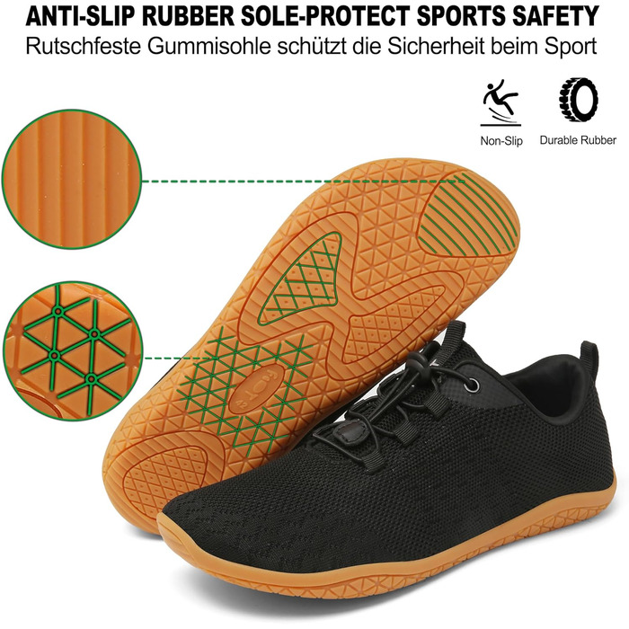 Geweo Взуття для пішохідних прогулянок без шкарпеток: зручні кросівки для жінок та чоловіків з широкою передньою частиною, легкі спортивні кросівки для фітнесу, джогінгу, трейлу, хайкінгу, подорожей, унісекс, розміри 37-47 EU