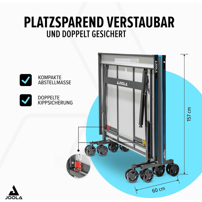 Стол для пінг-понгу JOOLA J500A OUTDOOR - професійний, розкладний, для вулиці, з сіткою