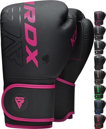 Дитячі боксерські рукавички RDX KARA 6oz, рожеві, шкіра Maya Hide, для муай-тай, кікбоксингу, MMA та тренувань на мішку
