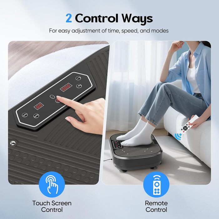 Віброплатформа VAYOTOY з Bluetooth, 120 рівнів інтенсивності, 10 програм тренувань для дому. Масажний та спортивний пристрій для лімфодренажу та фітнесу.