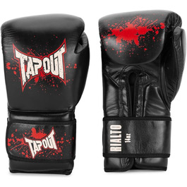 Боксерські рукавички Tapout Rialto зі шкіри, чорні/екрю/червоні, 14 oz (1 пара)