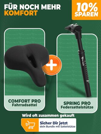 Велосипедне сідло MIVELO Comfort PRO з меморі піною, дихаюче, зручне та ергономічне, для чоловіків і жінок, для міських велосипедів