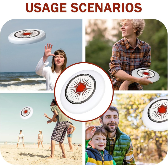 Фрісбі Ultimate 175г для вулиці, професійне, червоне. Диск для гри та змагань з тасьмою для зберігання