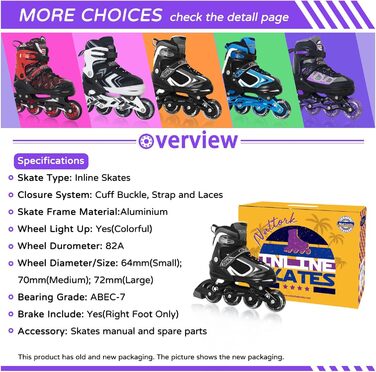 Роликові ковзани Nattork для дітей з підсвічуванням коліс, чорні (27-31)