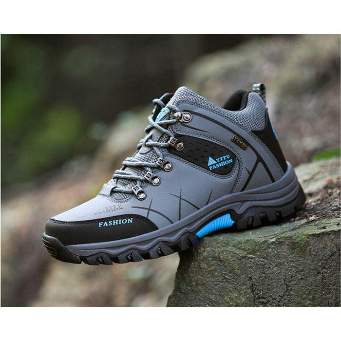 Чоловічі трекінгові черевики для хайкінгу та бігу, чорно-сі, розмір 44 EU, водонепроникні