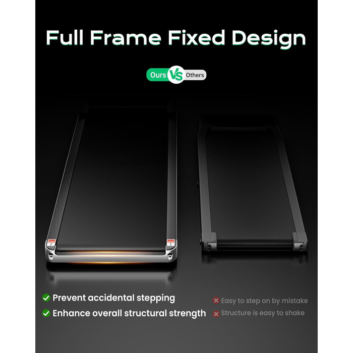 Біговий доріжка з нахилом для дому та офісу, 2.5 PS, портативна під стіл, вантажопідйомність 120 кг, з пультом ДУ, LED-дисплеєм (сріблястий)