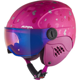 ALPINA CARAT LE VISOR Q-LITE – дитячий лижний шолом з візором, білий, посилений захист, легкий, 48-52 см
