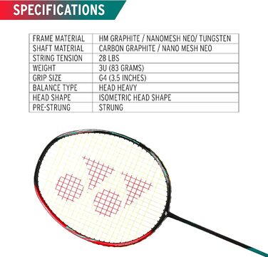 Бадмінтонна ракетка YONEX Astrox 38 D, графітова, для професіоналів