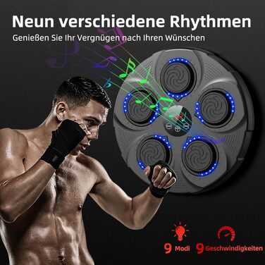 Електронна музична скринька ADSAQOP з LED-підсвічуванням для дітей та дорослих, Bluetooth, настінний монтаж, професійне тренувальне обладнання